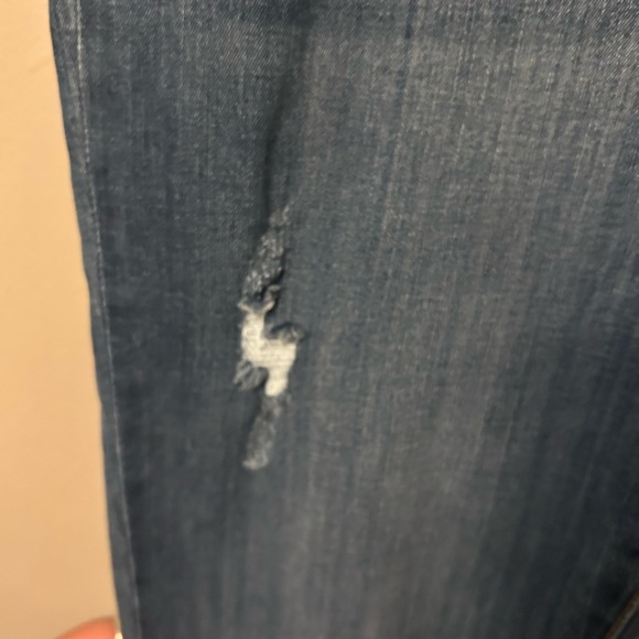 Judy Blue jeans - medium blue distressed pull on style stretch denim - Picture 5 of 12